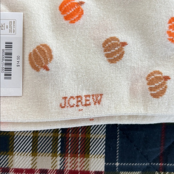J. Crew Women’s White Socks with Orange and Brown Pumpkin Design - Picture 4 of 4